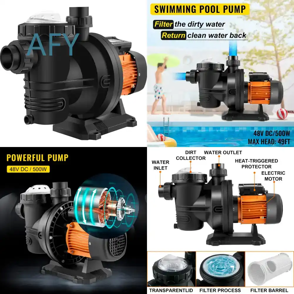 Solar Pool Pump 48V Dc - VEVOR Pool Pump for 48V DC