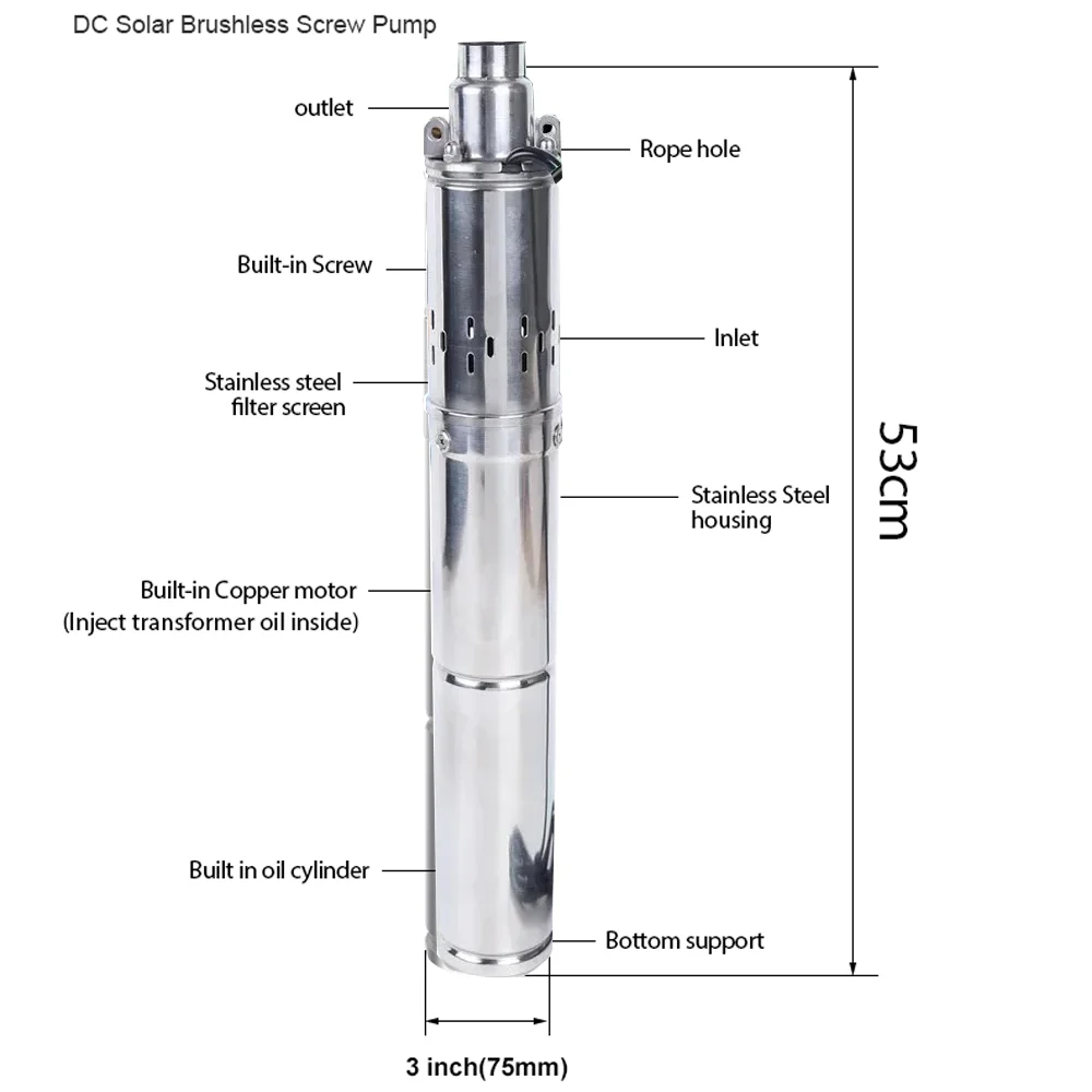 750W 48V 60V 72V Solar Deep We - Solar Water Pump 48V Submersible review and price