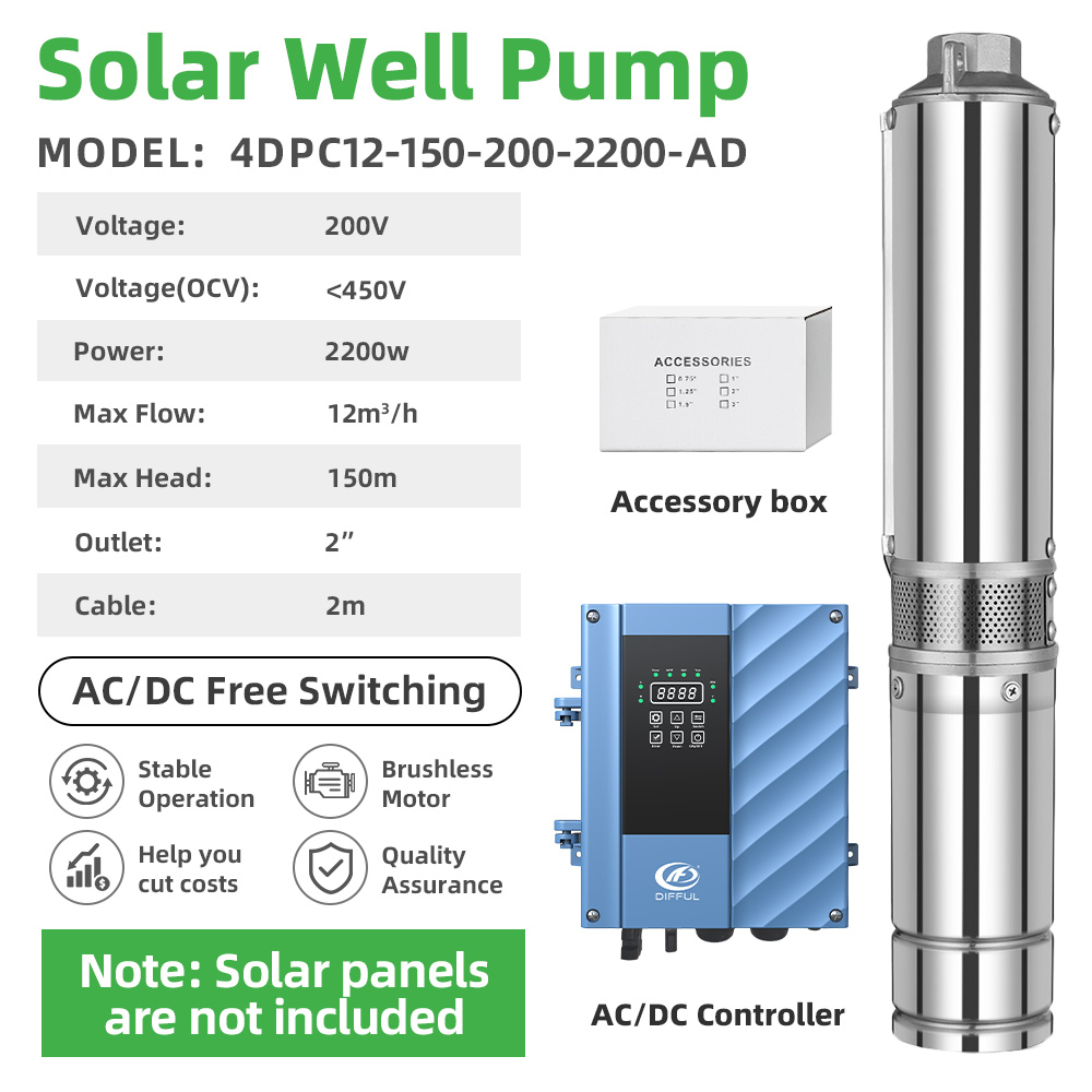 DIFFUL 4 inch 2200W Solar Deep - Solar Water Pump 2200W 4 Inch review and price